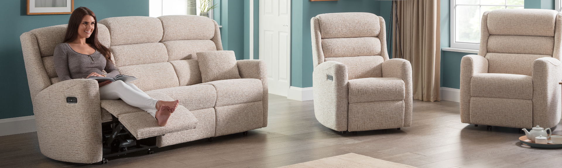 Fabric 3 Seater Sofas