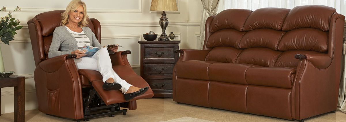 3 Seater Leather Power Recliner Sofas