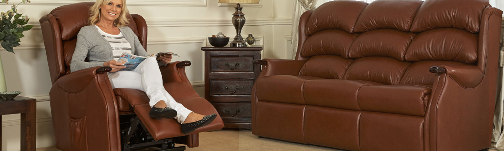 Leather 3 Seater Recliner Sofas