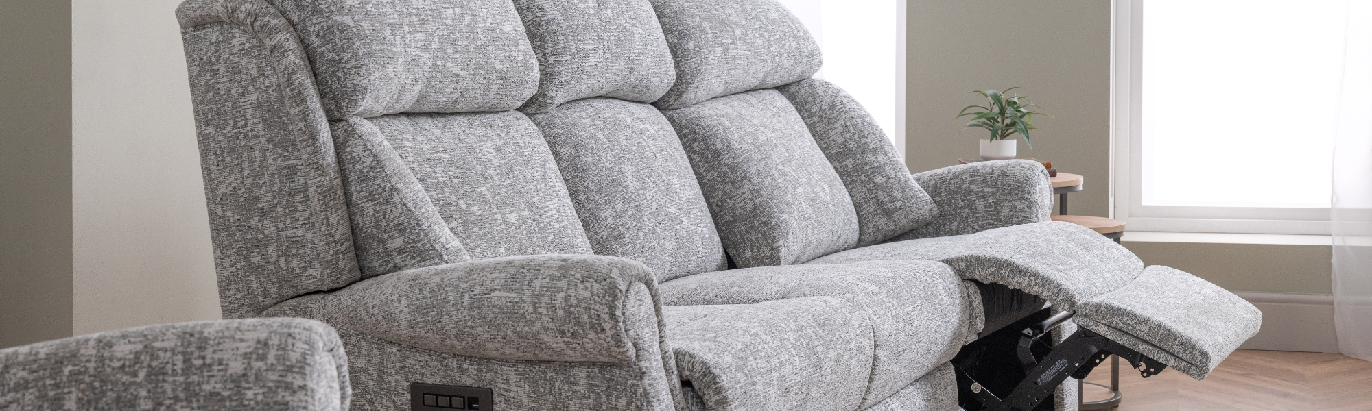 Fabric 3 Power Recliner Seater Sofas